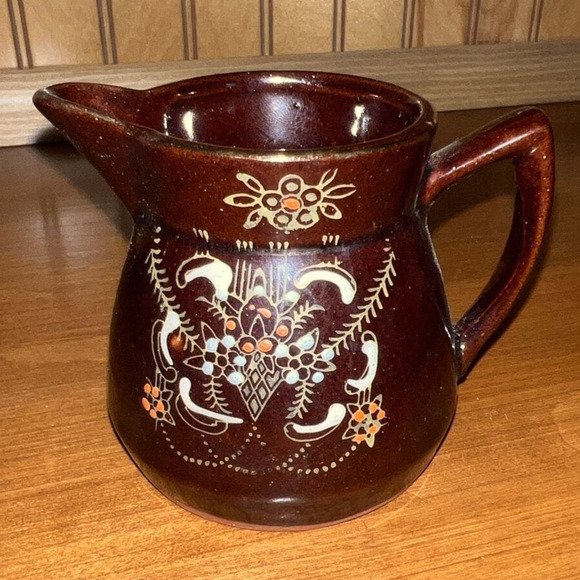 Vintage Japanese Redware Moriage Hand Painted Sugar & Creamer -‎ 1960’s - Picture 7 of 9